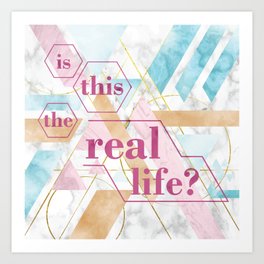 Is this the real life - A Marble Puzzle contemporary abstraction Art Print