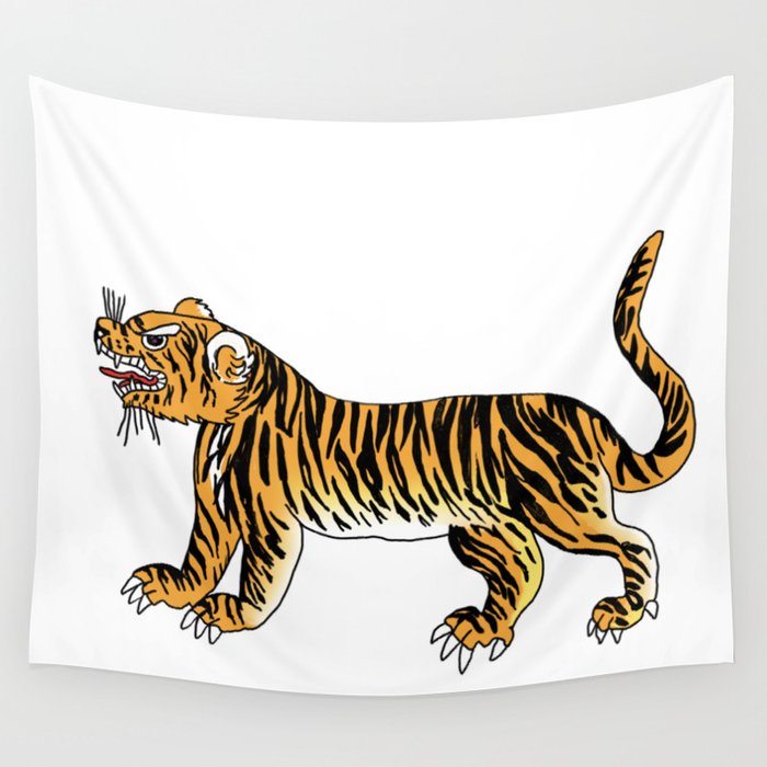 Standing tiger Wall Tapestry