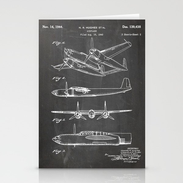 Hughes Lockheed Airplane Patent Hughes Aviation Art Black