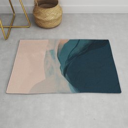 Shoreline On The Horizon Line | Abstract Texture Waves Design Rug