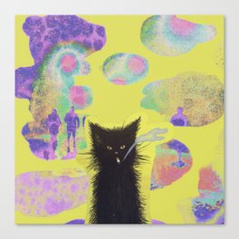 smoking cat Canvas Print