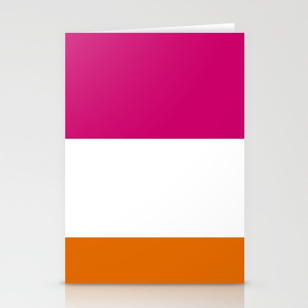Tri-Color [Pink, White, Orange] Stationery Cards