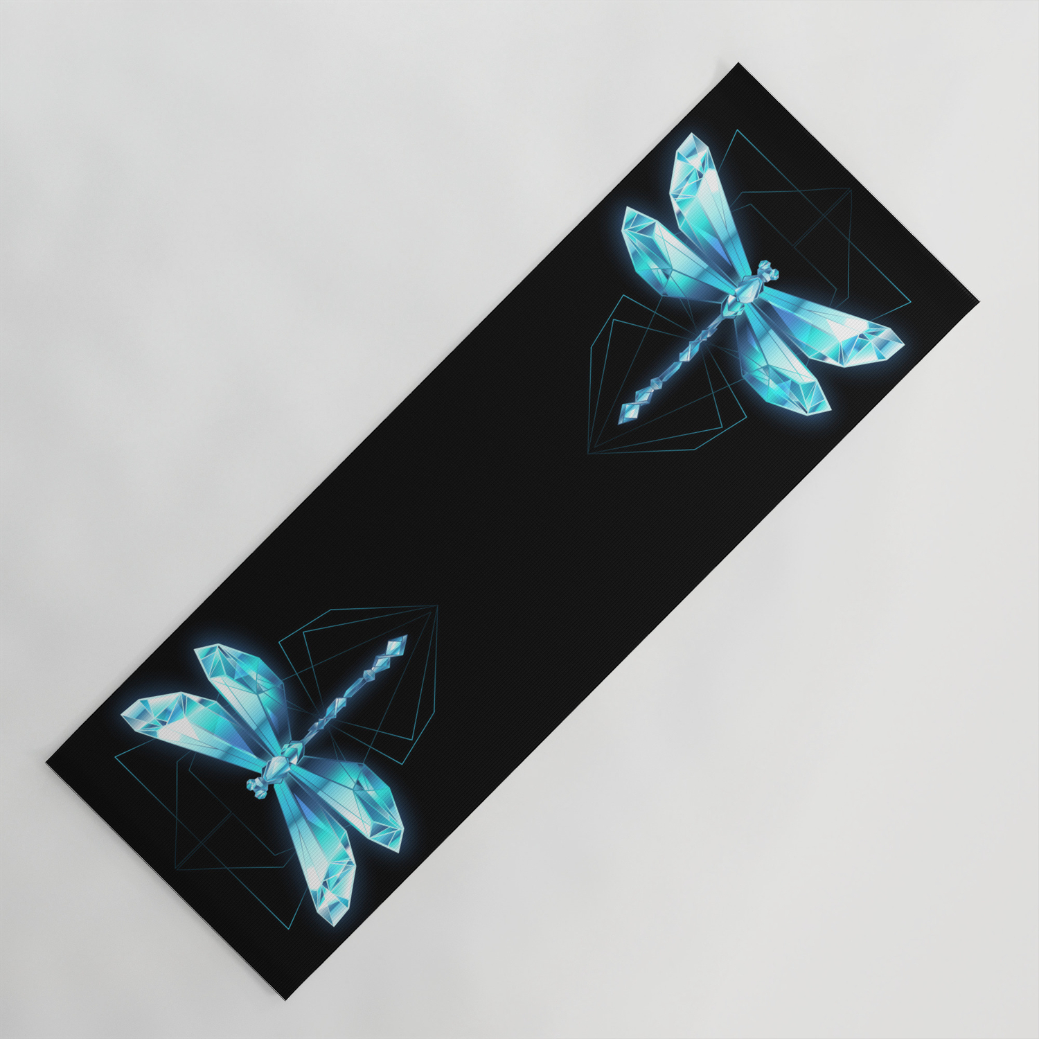 Ice Dragonfly Yoga Mat by blackmoon9 