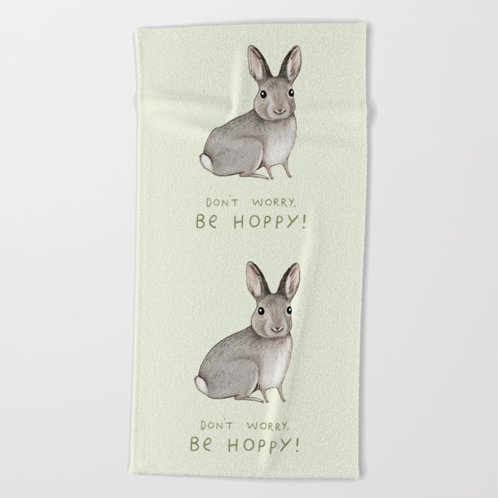 Don't Worry Be Hoppy Beach Towel