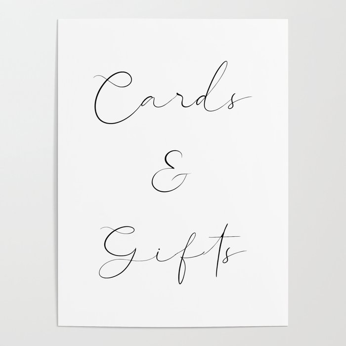 Elegant Wedding Script Cards and Gifts Poster