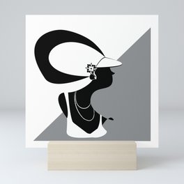 Girl profile Mini Art Print