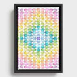 Rainbow macaroon party Framed Canvas