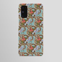 Snake Flower Print Aqua Android Case