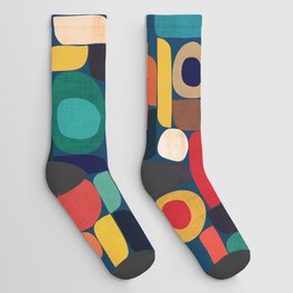 Miles and miles Socks | Bold, Painting, Abstract, Digital, Bauhaus, Mid Century, Geometric, Artsy, Shapes, Contemporary 