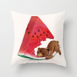 The Bear in Summer Throw Pillow