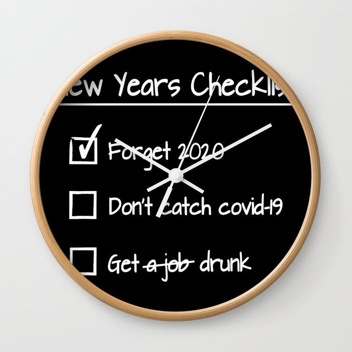 New years checklist Wall Clock