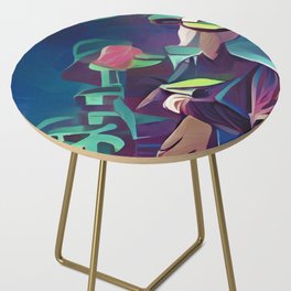 Man in Green Hat Side Table