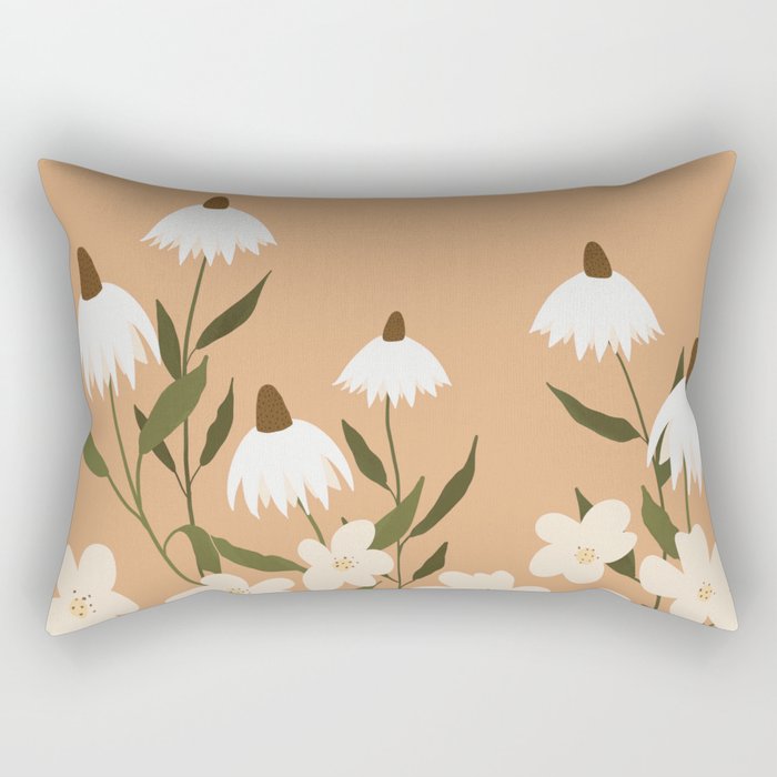 cream floral Rectangular Pillow