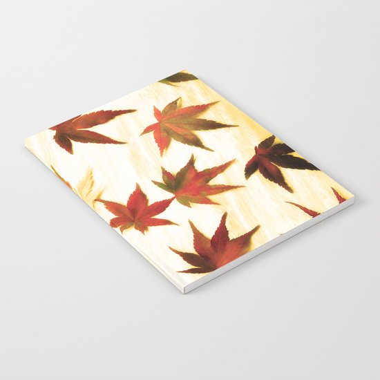 AUTUMN LEAVES PATTERN #3 #decor #art #society6 Notebook