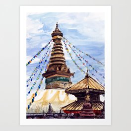 Swayambhunath Stupa Kathmandu Nepal Art Print