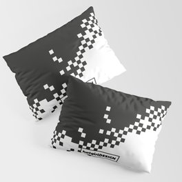 8Bit Pixel Graphic Black White Pillow Sham