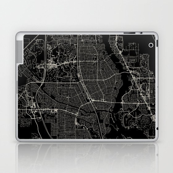 USA, Port St. Lucie - Black and White City Map Laptop & iPad Skin