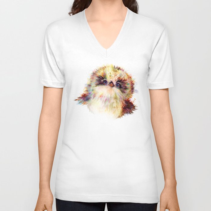 Baby Owl ~ Owlet Painting V Neck T Shirt