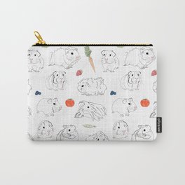 Guinea Pigs and Vegetables Carry-All Pouch | Peas, Blueberries, Drawing, Guineapigpillow, Guineapigcard, Petguineapig, Carrots, Guineapiglover, Longhairguineapig, Guineapigart 