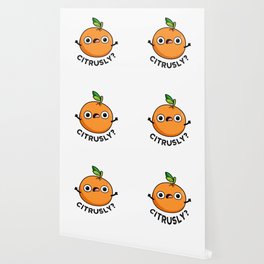 Citrusly Seriously Cute Citrus Orange Pun Wallpaper