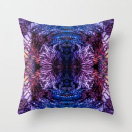 Stained Glass (Blue & Purple) Throw Pillow