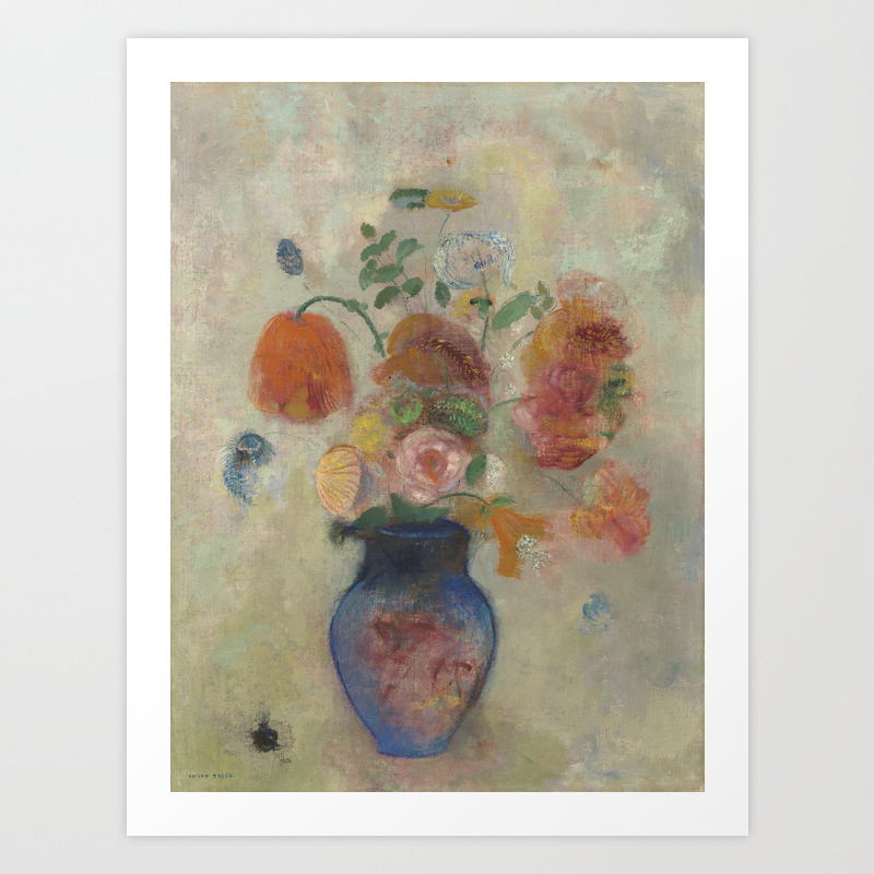 Odilon Redon Large Vase With Flowers Art Print By Themasters