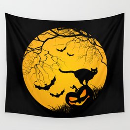 happy halloween graphic illustration Wall Tapestry