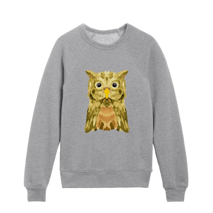 Whimsical Banana Owl Kids Crewneck