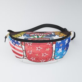 Patritotic Sunflower 4th of July Fanny Pack