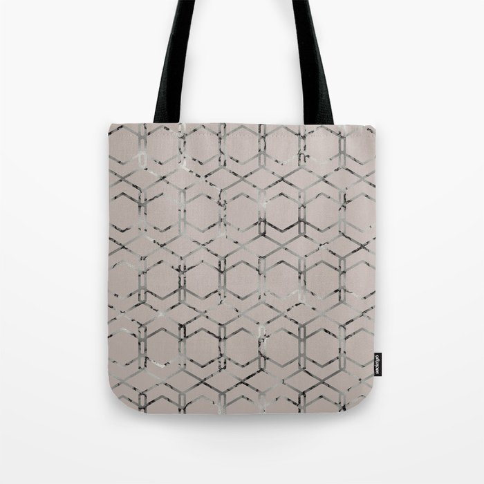 silver geometric bag