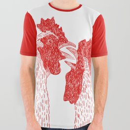 Gay Cockerels All Over Graphic Tee