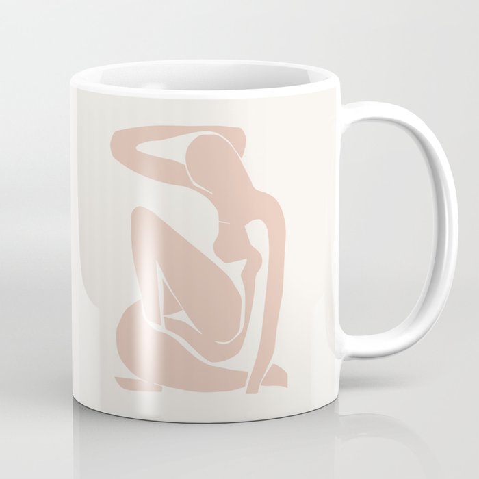 Blush Pink Matisse Nude I, Matisse Abstract Nude Artwork, Mid Century Boho Decor Coffee Mug