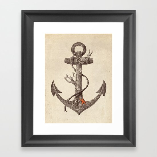 Lost at Sea - mono Framed Art Print