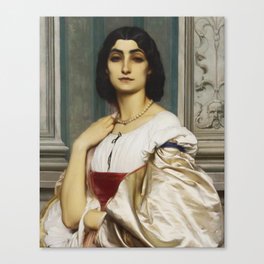 Fredric Leighton, Portrait of a Roman Lady,1859 Canvas Print