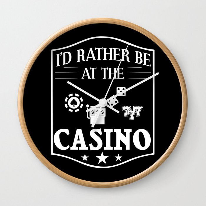 Casino Slot Machine Game Chips Card Player Wall Clock