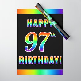 [ Thumbnail: Fun, Colorful, Rainbow Spectrum “HAPPY 97th BIRTHDAY!” Wrapping Paper ]