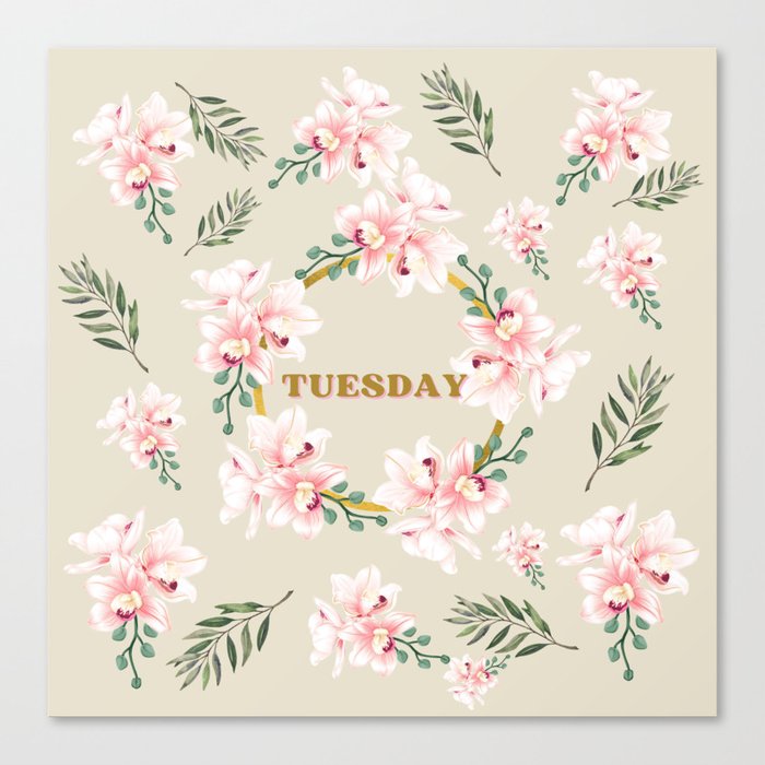 Tuesday with flowers  Canvas Print