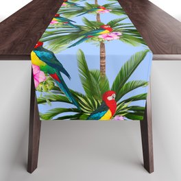 Floral art,tropical,parrots,birds pattern  Table Runner