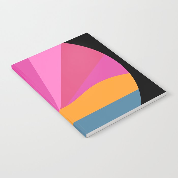Cover IV - Colorful Sunset Retro Abstract Geometric Minimalistic Design Pattern Notebook