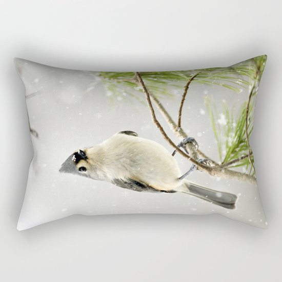 Snowy Songbird Rectangular Pillow