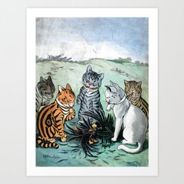 What Shall we do with the Feathers by Louis Wain Art Print
