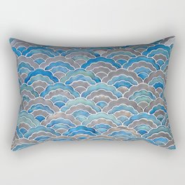 Blue Ripple Rectangular Pillow