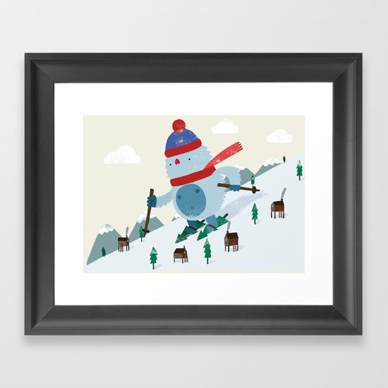 Beware the Yeti! Framed Art Print