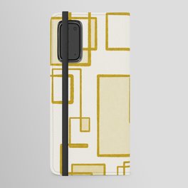 Piet Composition in Pale Mustard Gold  - Mid-Century Modern Minimalist Geometric Abstract Pattern Android Wallet Case