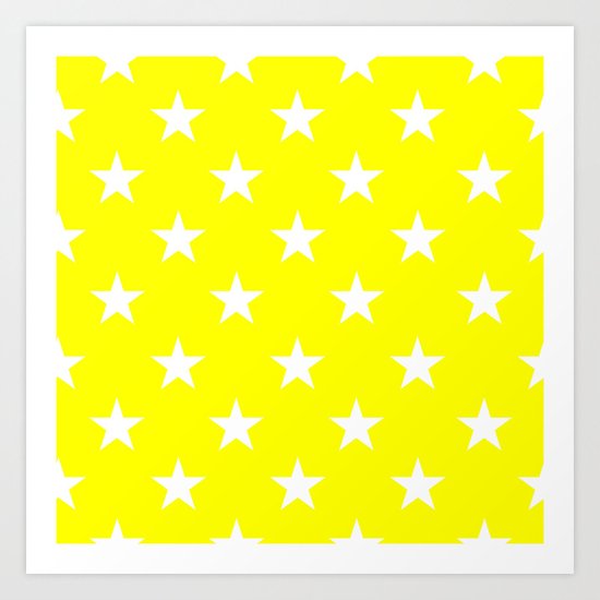 Stars (White/Yellow) Art Print