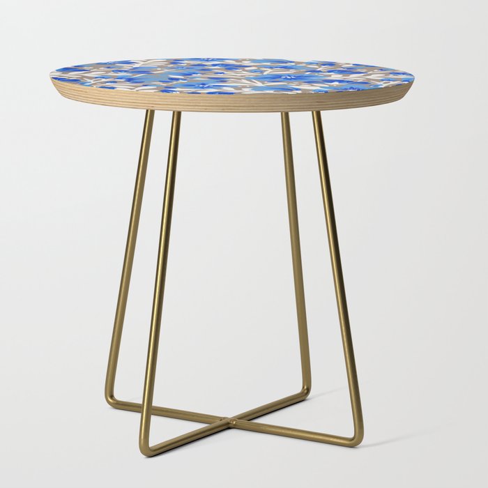 Blossom Pattern – Blue & Taupe Side Table