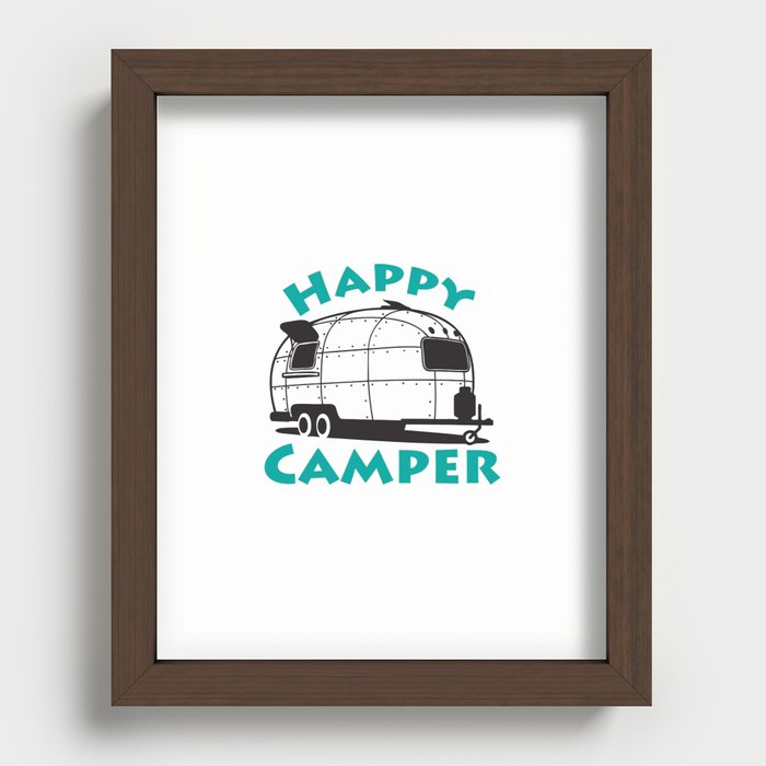 Happy Camper Airstream Recessed Framed Print