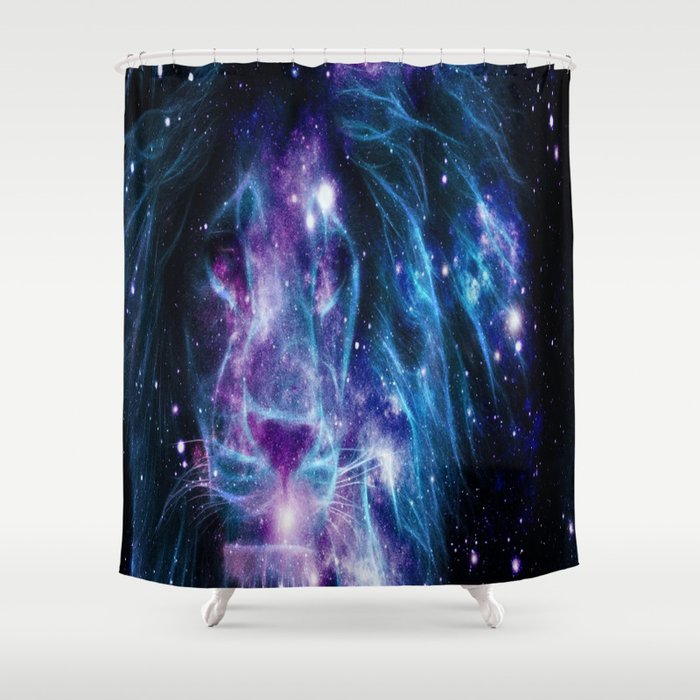 Leo Galaxy Lion : Purple Blue Shower Curtain