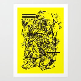 Waste #2 Art Print | Paper, Yellow, Mixedmedia, Color, Abstract, Digital Manipulation, Ink, Black, Photo, Curated 