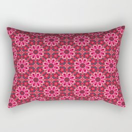 Red and Blue Berry Field Pattern on Magenta Rectangular Pillow